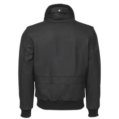Matte Black A2 Bomber Leather jacket