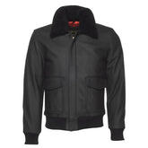 Matte Black A2 Bomber Leather jacket