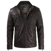 Black jacket with straight collar and shoulder epaulettes