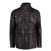 Parker Black Belted leather jacket with large pockets