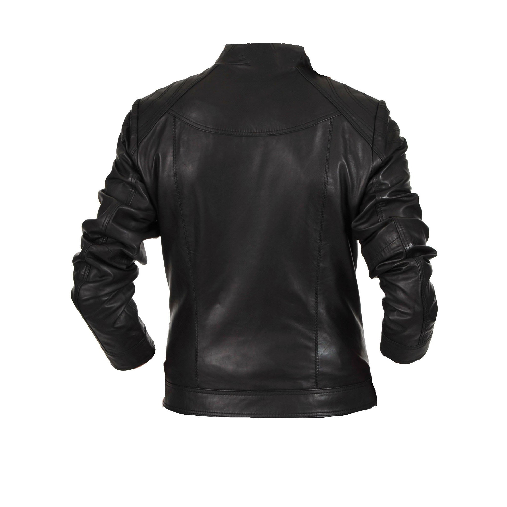 Black Double Breasted Jacket With Straight Collar