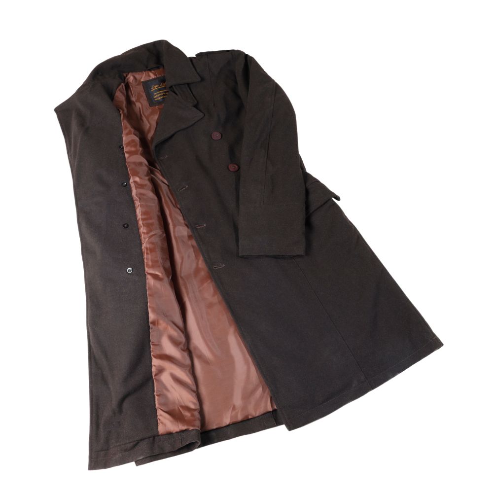 Adrian Brown wool trench coat