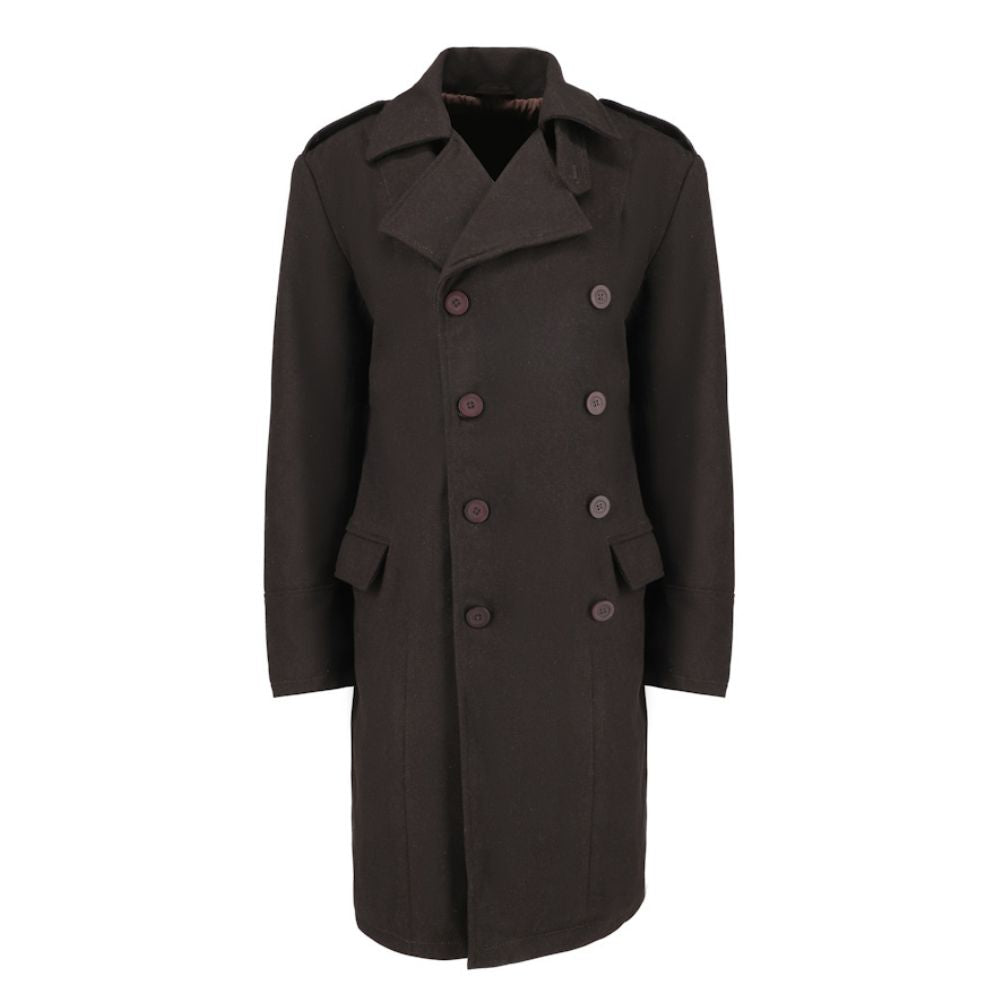 Adrian Brown wool trench coat