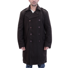 Adrian Brown wool trench coat