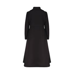Kaia Black Long wool Trench coat