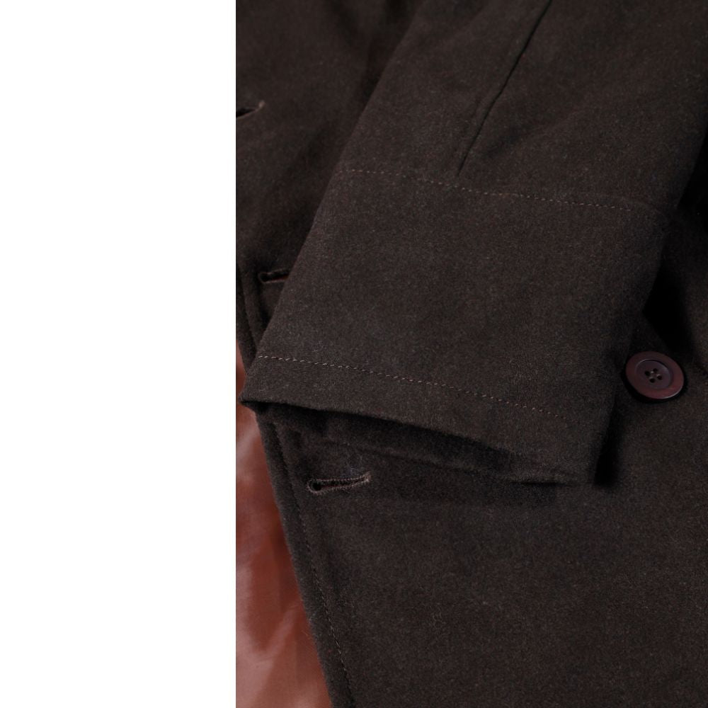 Adrian Brown wool trench coat