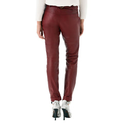 Cherry leather pants with belt (style #15)