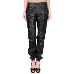 Leather pants with elastic waist (style #4)