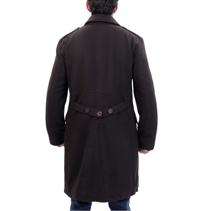 Adrian Brown wool trench coat