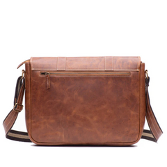 Men's Vintage Tan oiled leather Satchel Bag