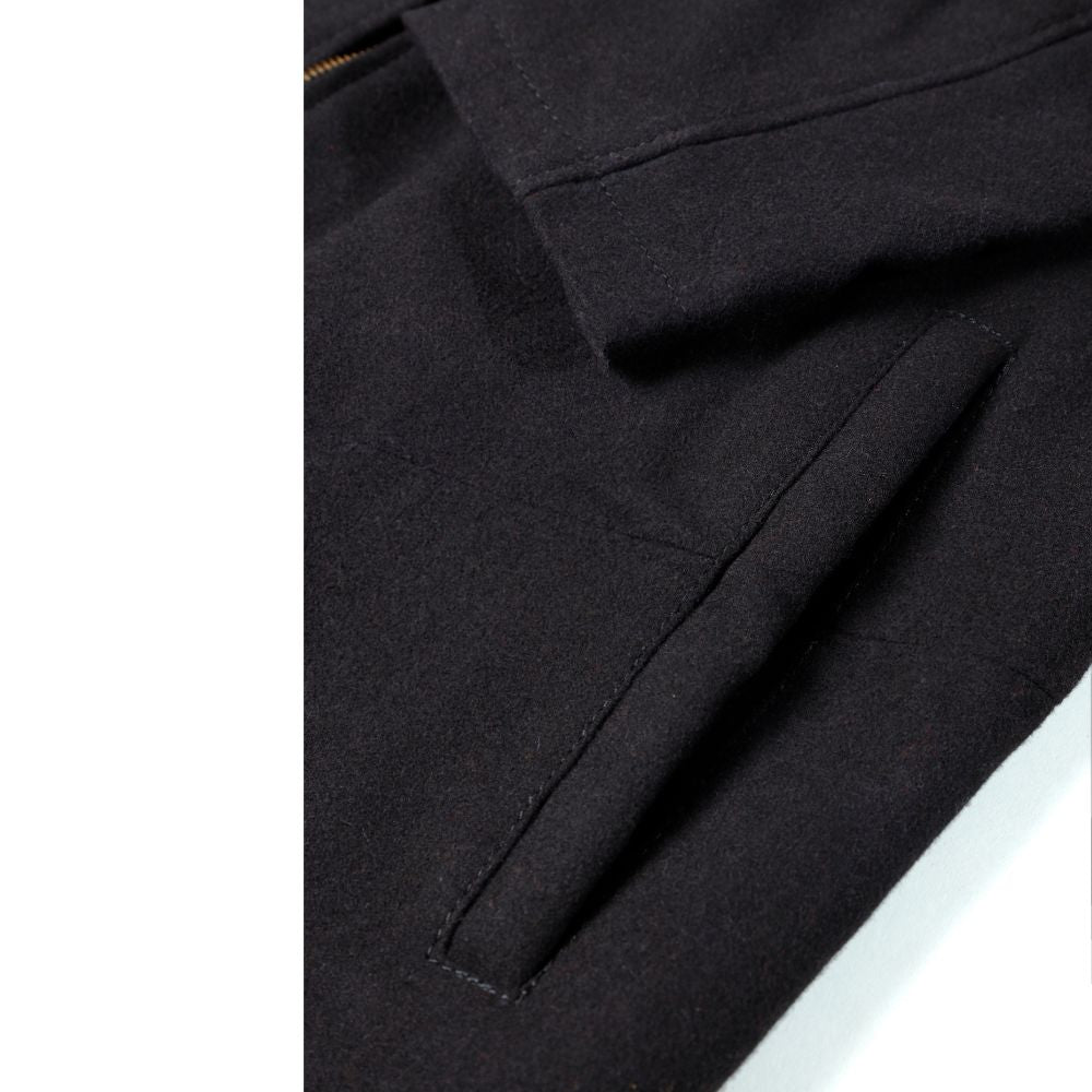 Maddox Black hooded long wool coat