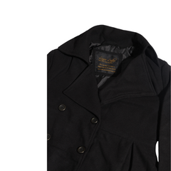 Kaia Black Long wool Trench coat