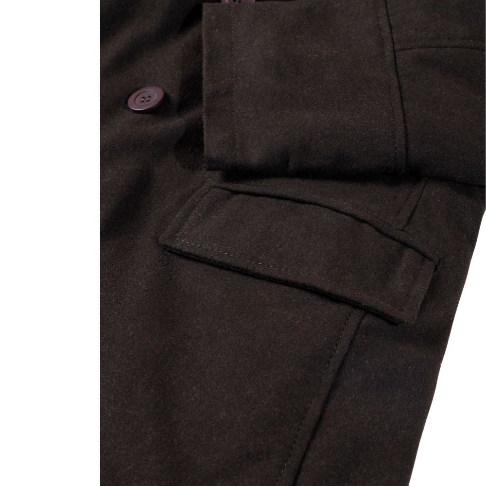 Adrian Brown wool trench coat