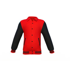 Red Varsity Letterman Jacket with Black Sleeves