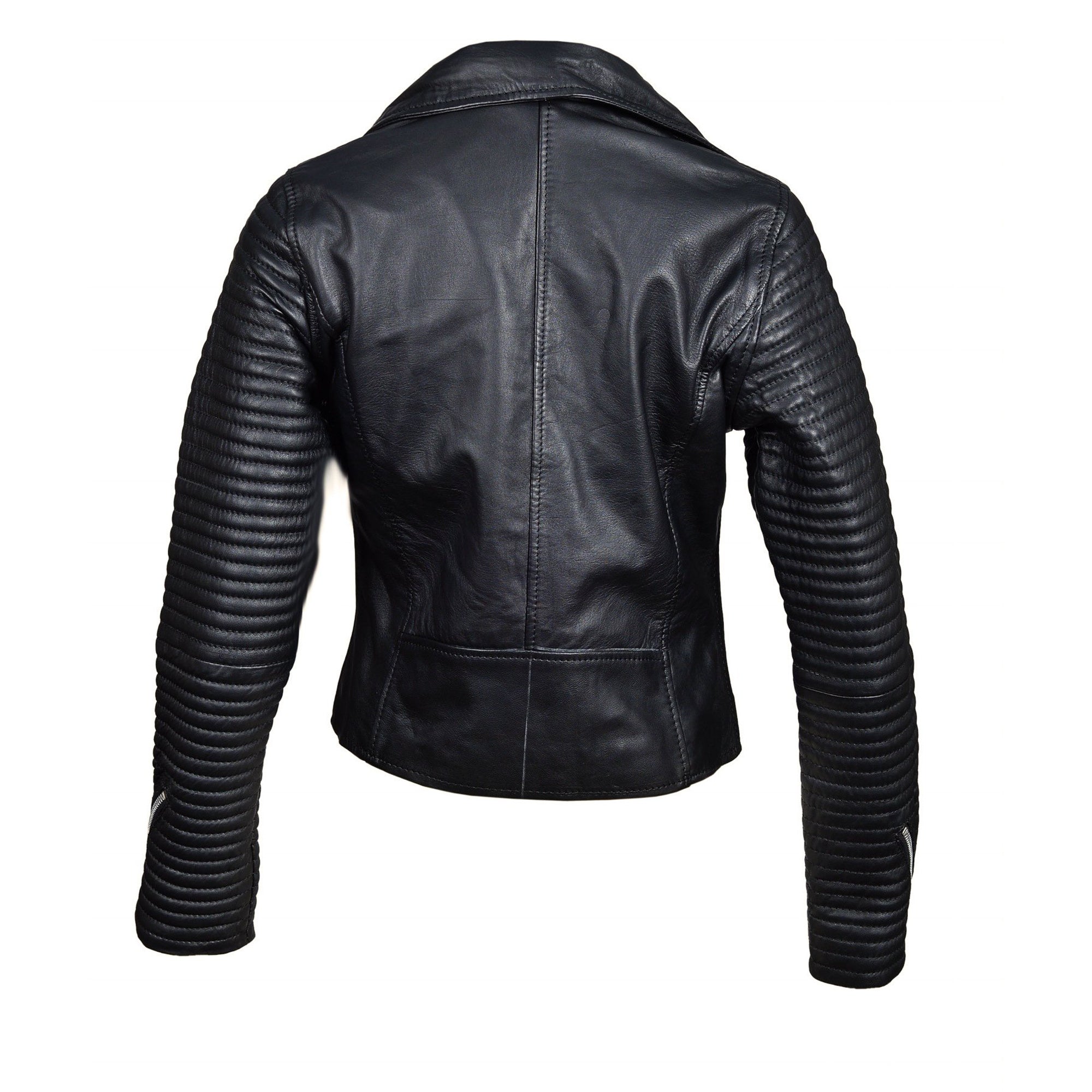 Nyah's Biker Style Jacket With Ribbed Sleeves