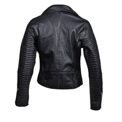 Nyah's Biker Style Jacket With Ribbed Sleeves