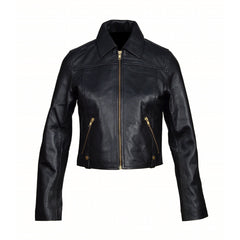 Moesha's Classic Crop Leather Jacket