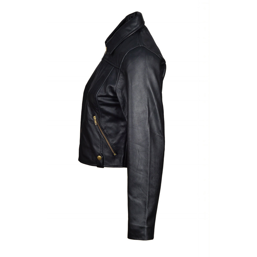 Moesha's Classic Crop Leather Jacket