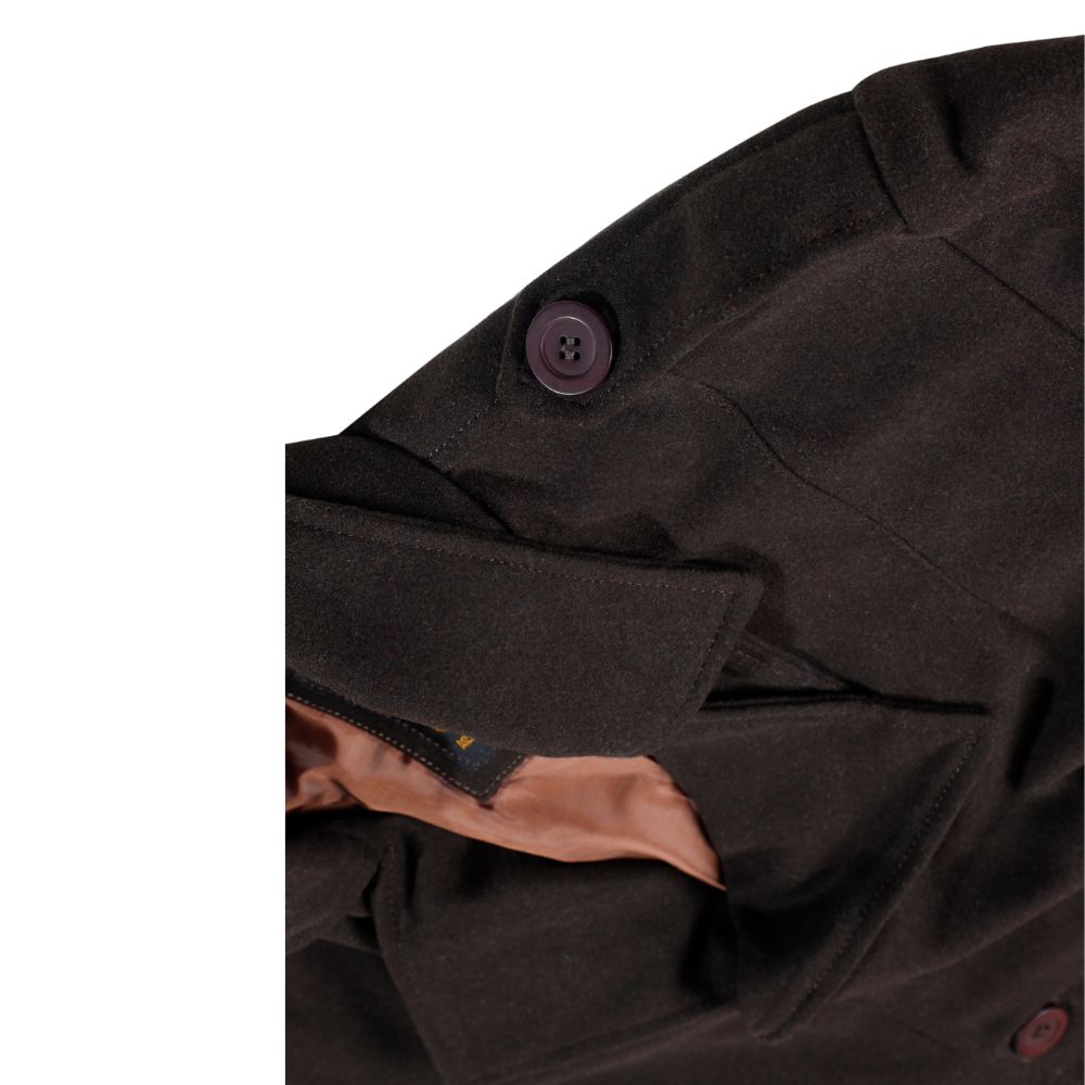 Adrian Brown wool trench coat