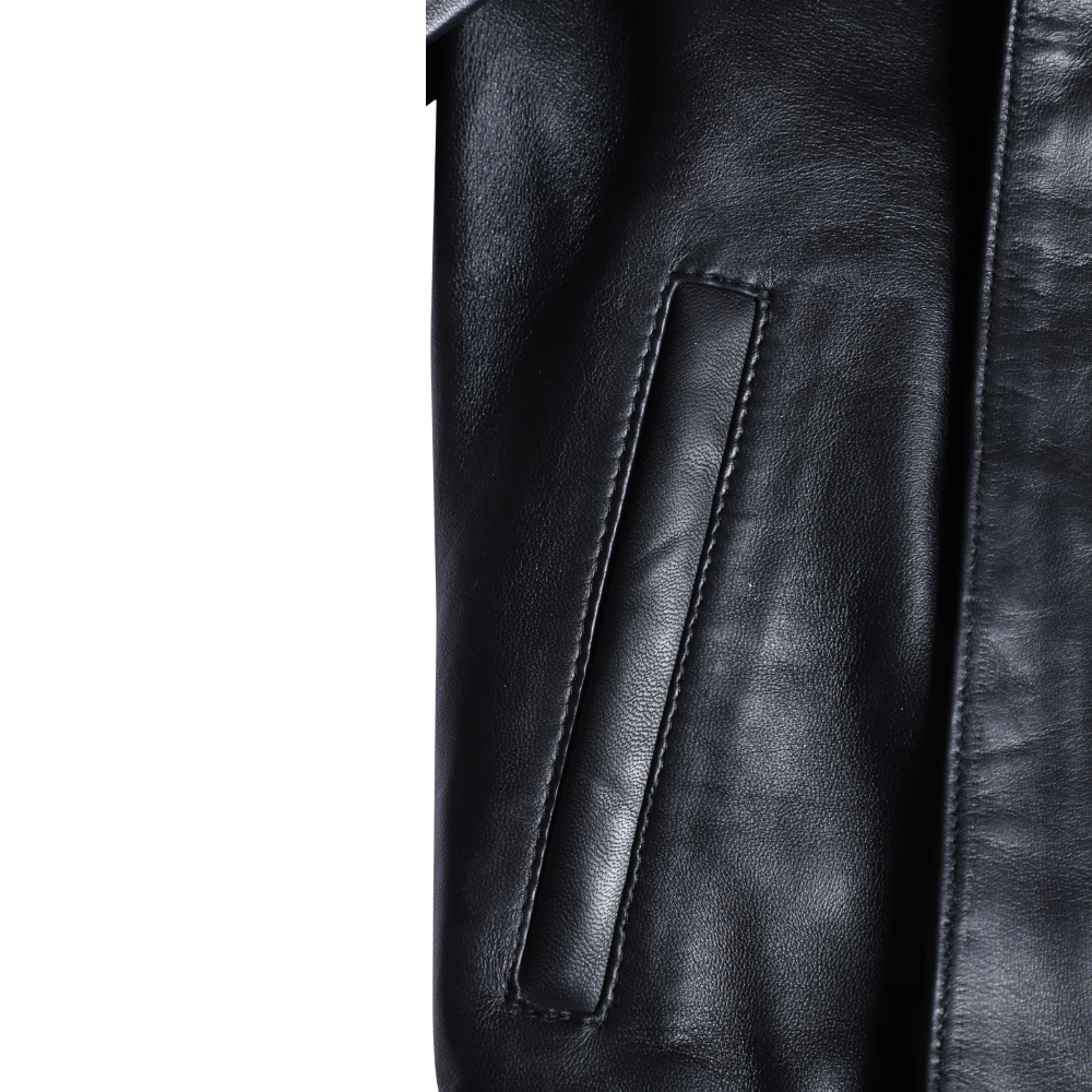 Navea Women's Black Bomber Leather Jacket