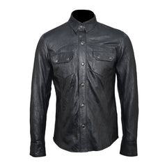 Classic Black Leather Shirt