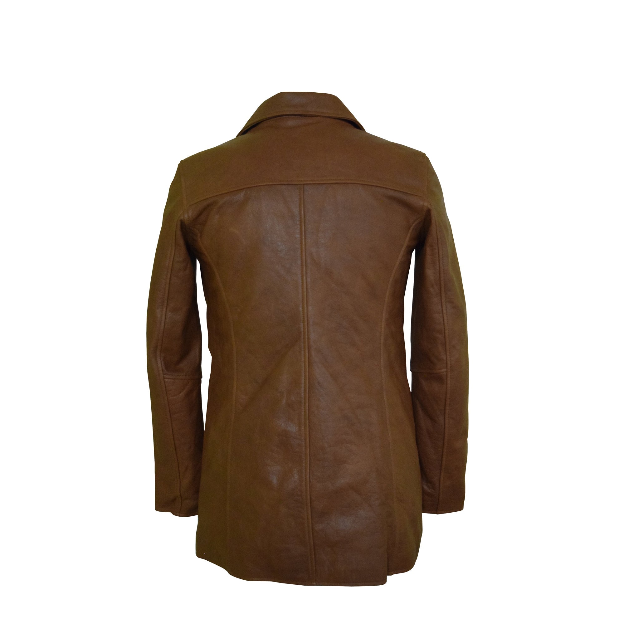 Corrina's Camel Leather Peacoat