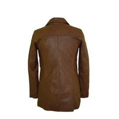 Corrina's Camel Leather Peacoat