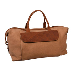 Meza's wool duffel bag with Leather Trim