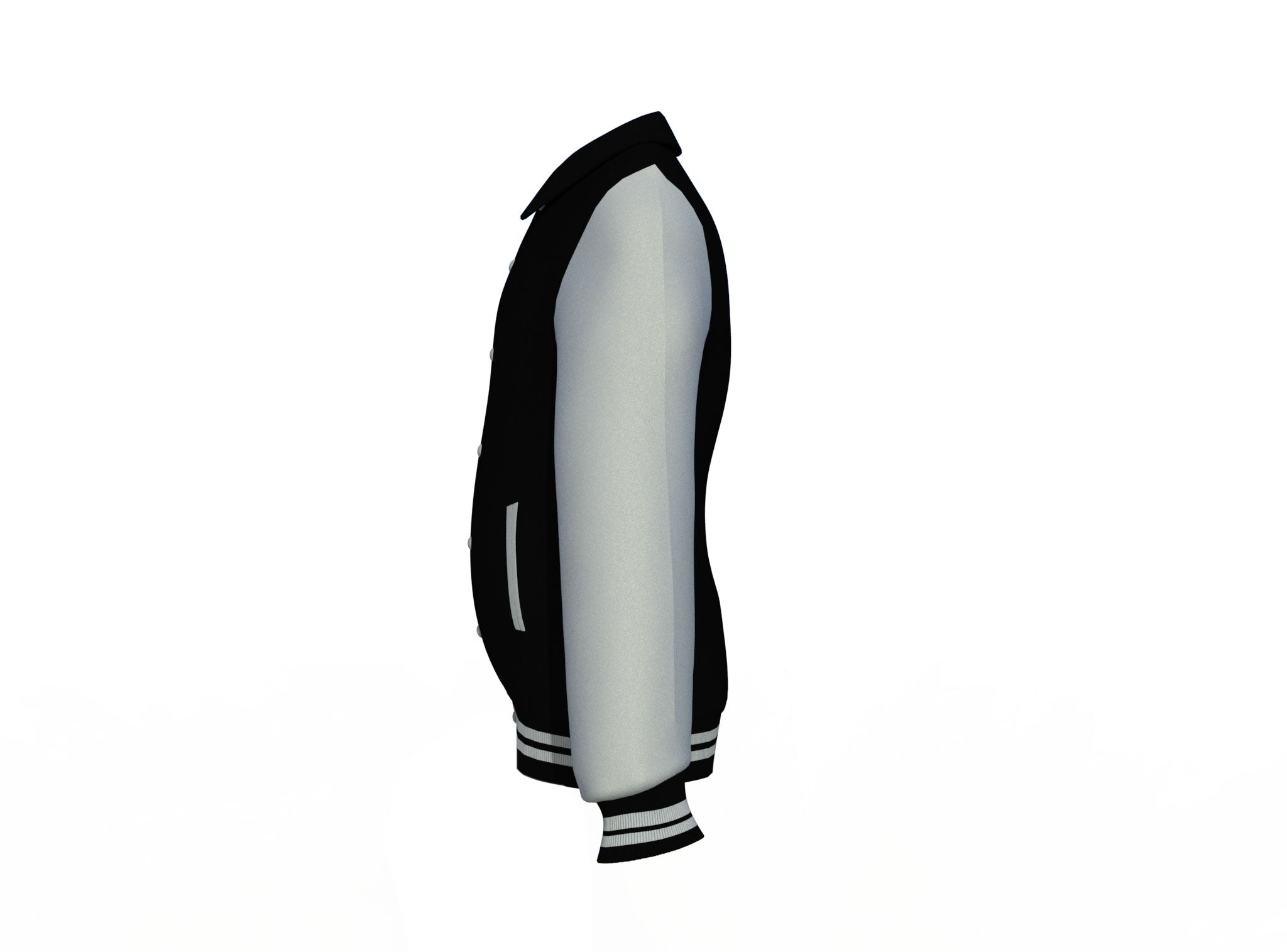 Black Varsity Letterman Jacket with Grey Sleeves