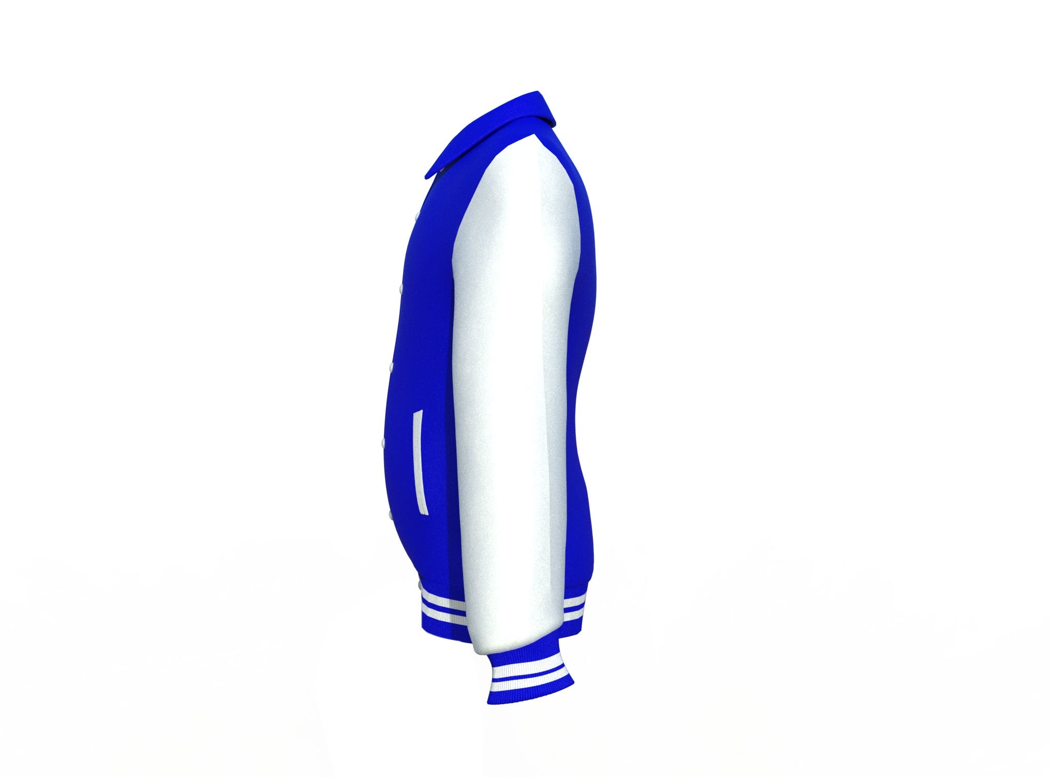 Blue Varsity Letterman Jacket with White Sleeves