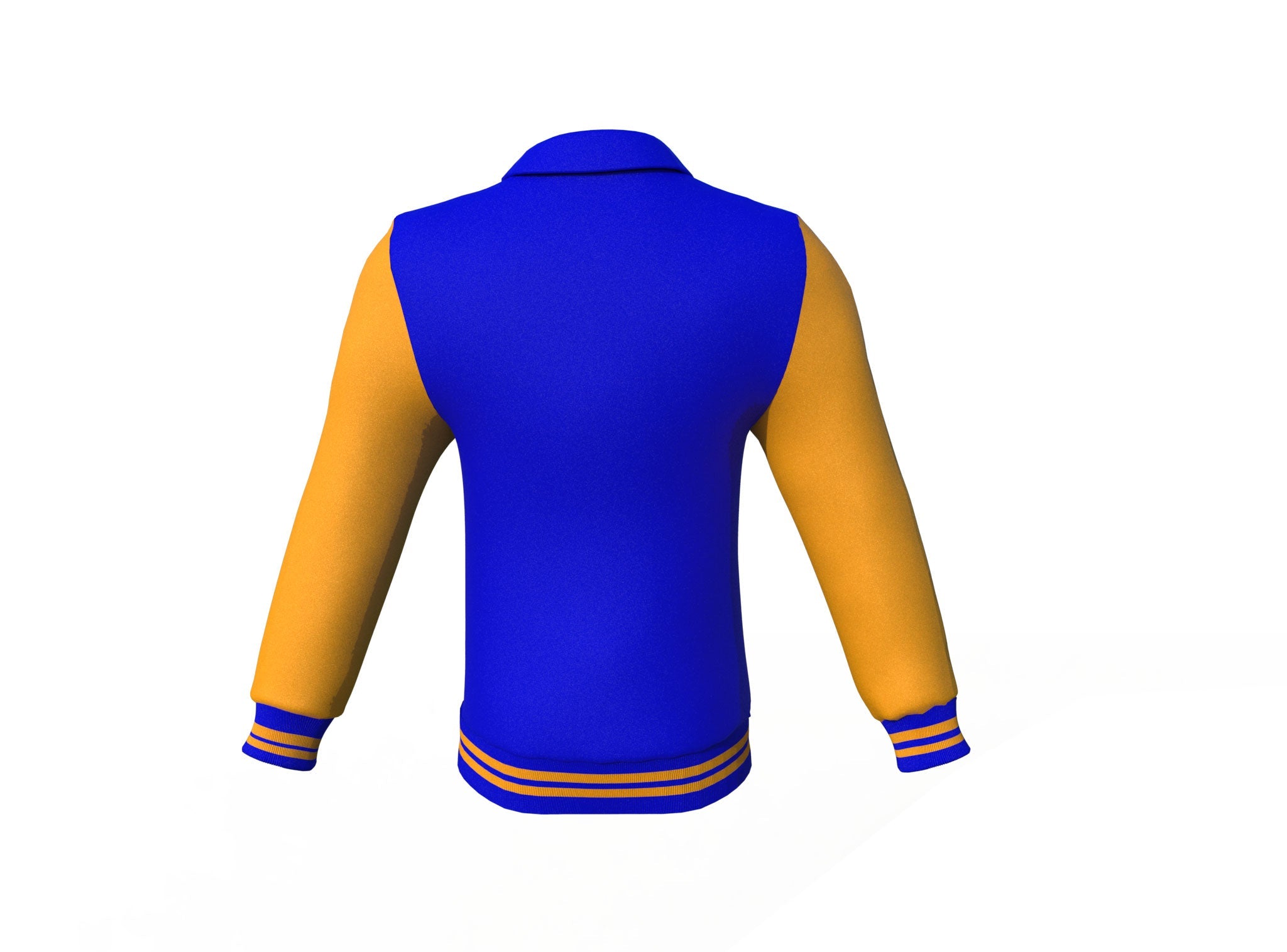Blue Varsity Letterman Jacket with Gold Sleeves