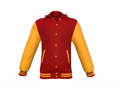 Maroon Varsity Letterman Jacket with Gold Sleeves