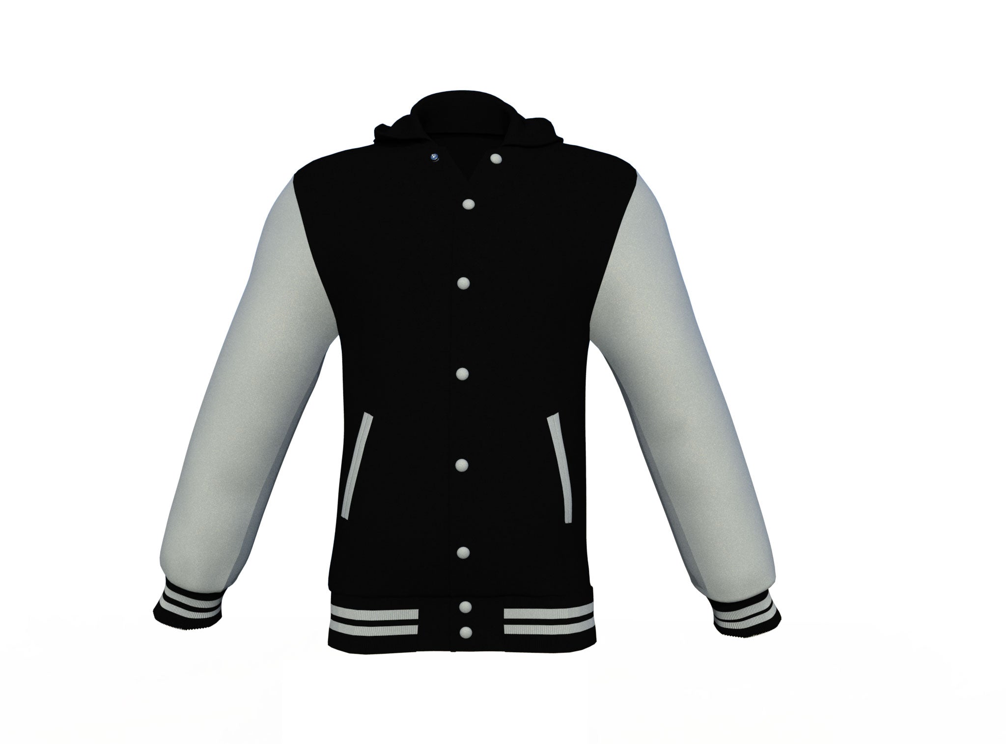 Black Varsity Letterman Jacket with Grey Sleeves