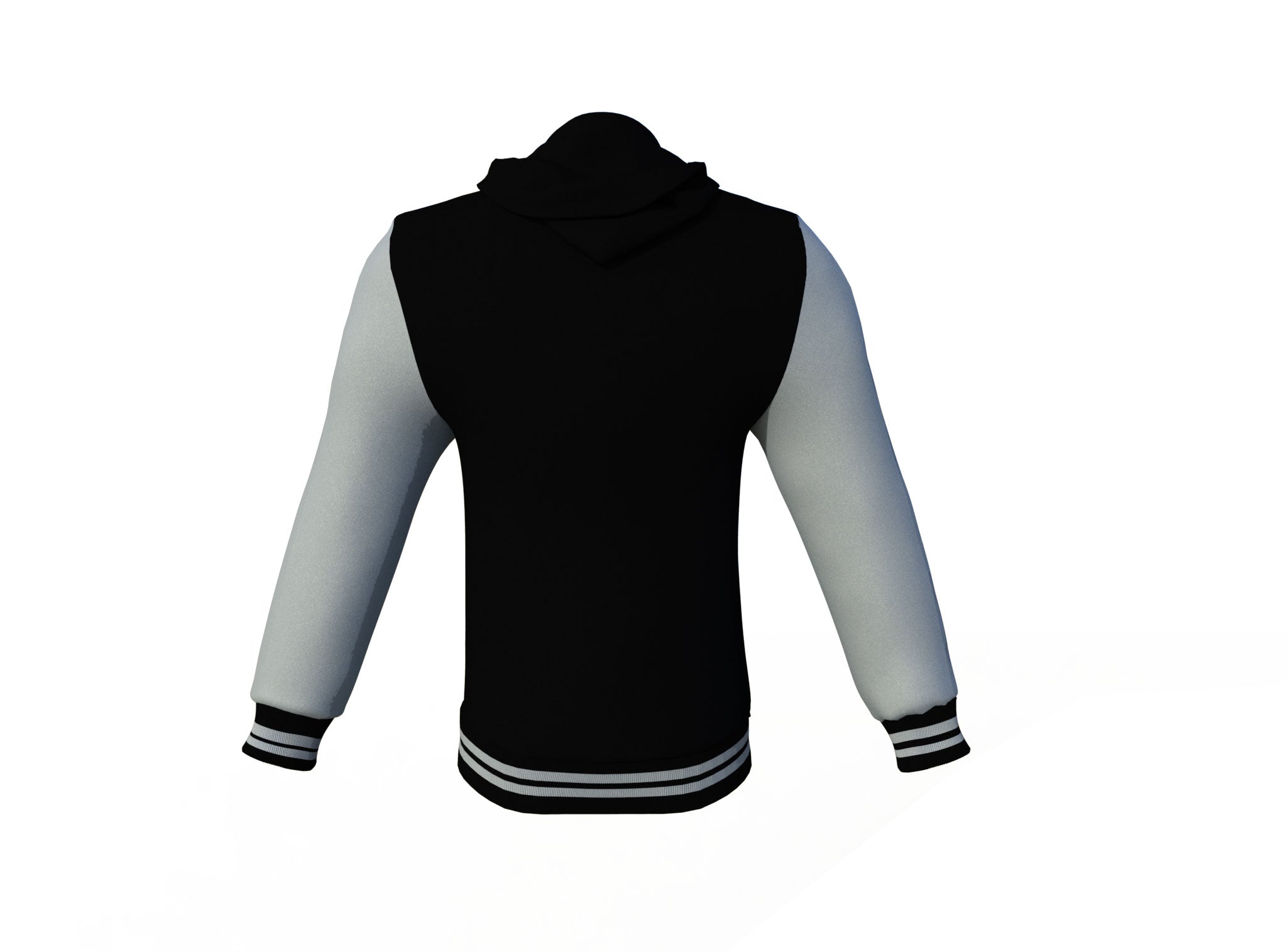 Black Varsity Letterman Jacket with Grey Sleeves