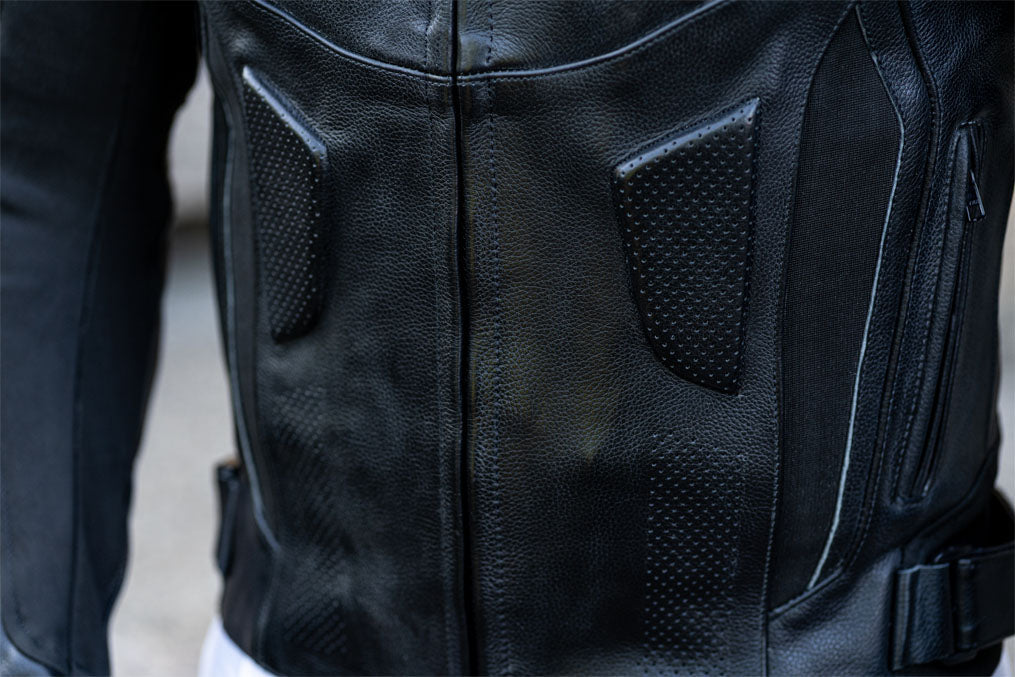 Airflow 2.0 Black Armored Leather Motorcycle Jacket