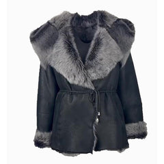 Michelle Toscana Shearling Jacket with Hood