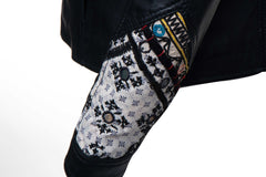 Delilah's Bohemian Chic Leather Jacket With Tribal Hand Embroidered Fabric