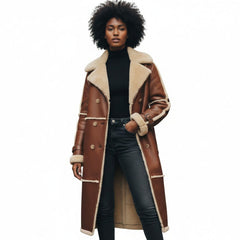 Liliana's Golden Tan Shearling trench coat