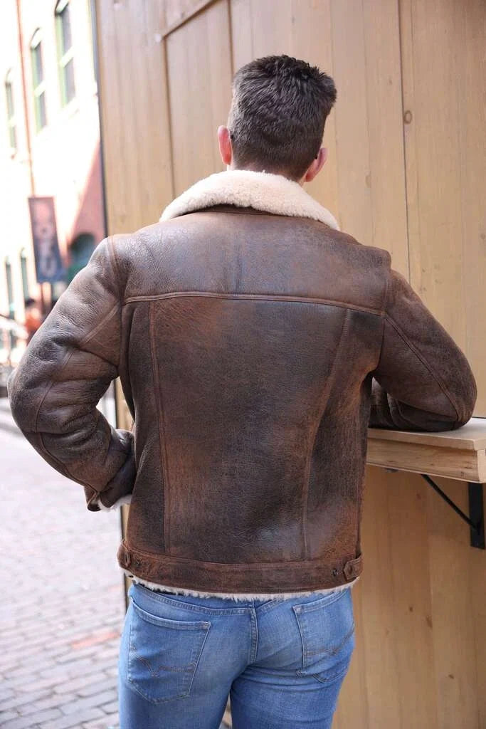 Kevin's Vintage trucker style shearling jacket