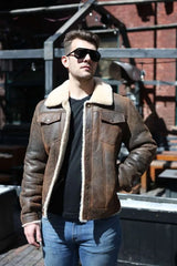 Kevin's Vintage trucker style shearling jacket