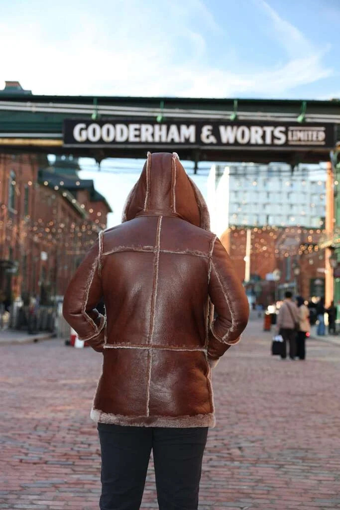 Eamon Brown duffle shearling jacket