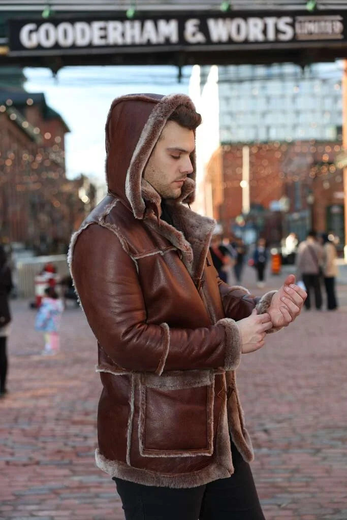 Eamon Brown duffle shearling jacket