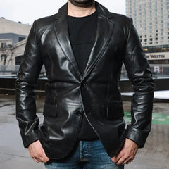 Black Leather Blazer