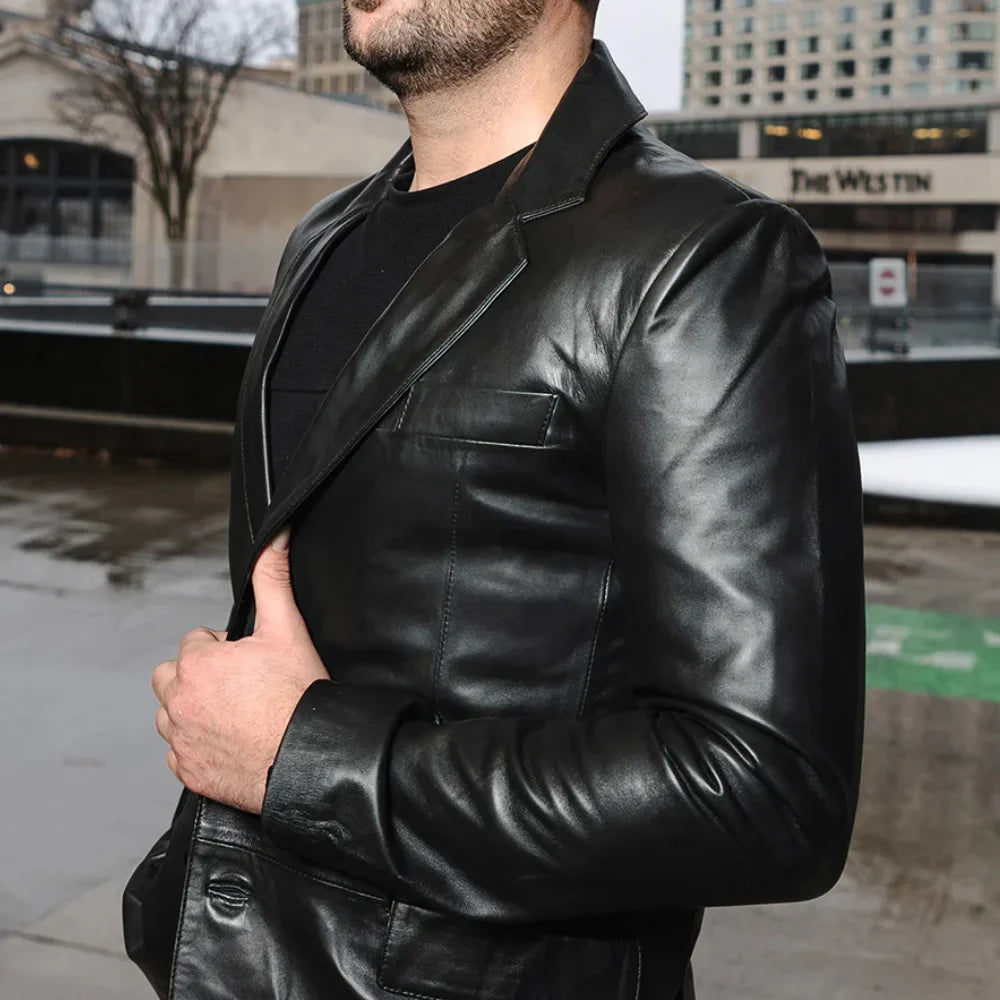 Black Leather Blazer