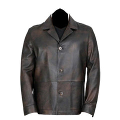 Parker vintage style brown leather jacket
