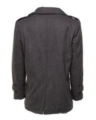 Deon John's Grey wool coat with epaulettes