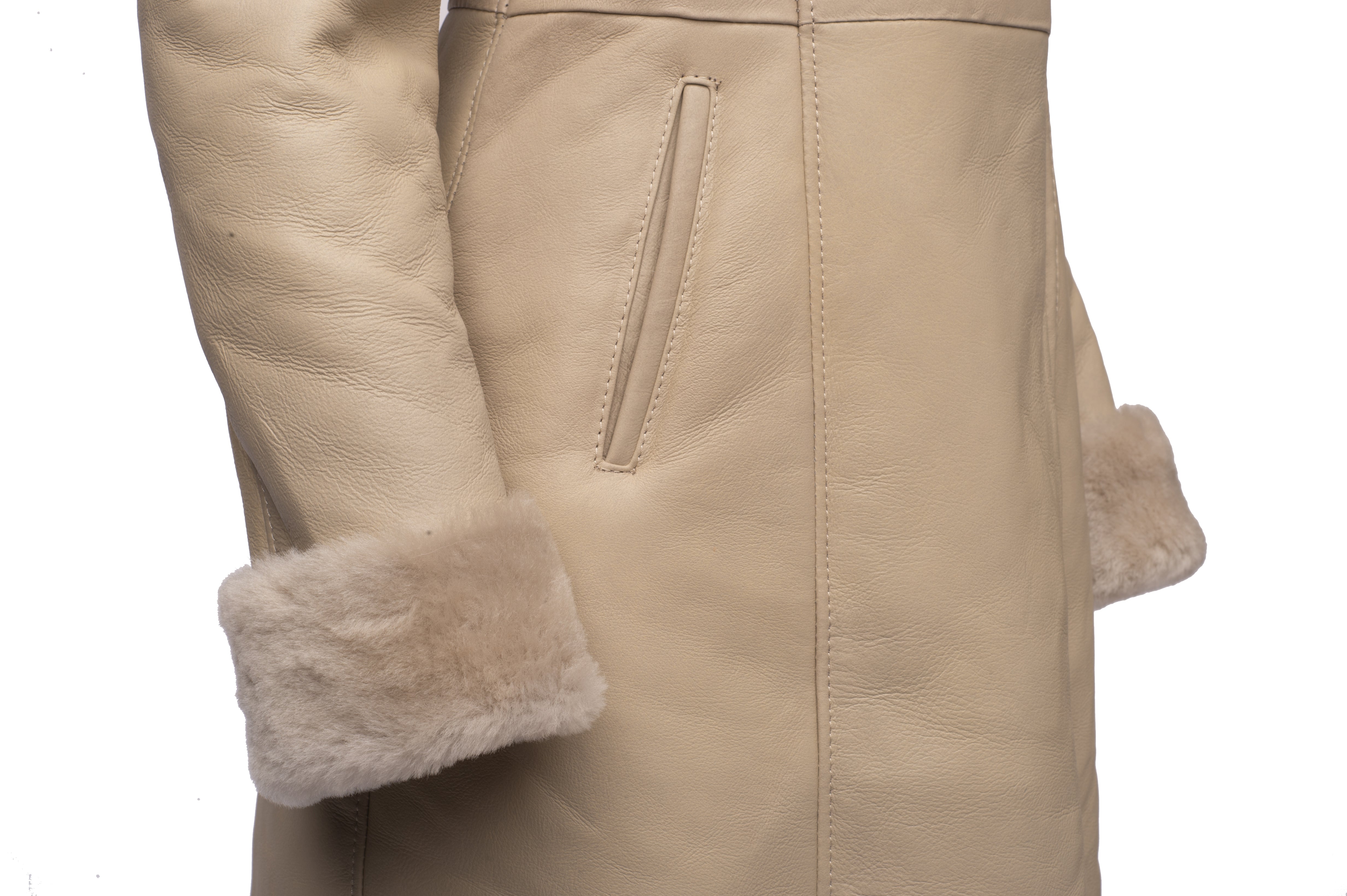Gracie's Hooded Sheepskin Shearling Jacket With Fox Fur