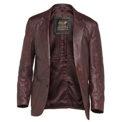 Burnished Brown leather blazer