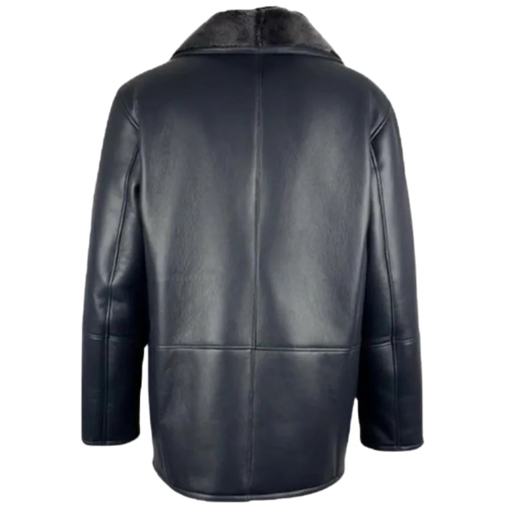 Alex's Black Shearling Driving Coat