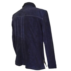 Neive's Navy blue suede shirt